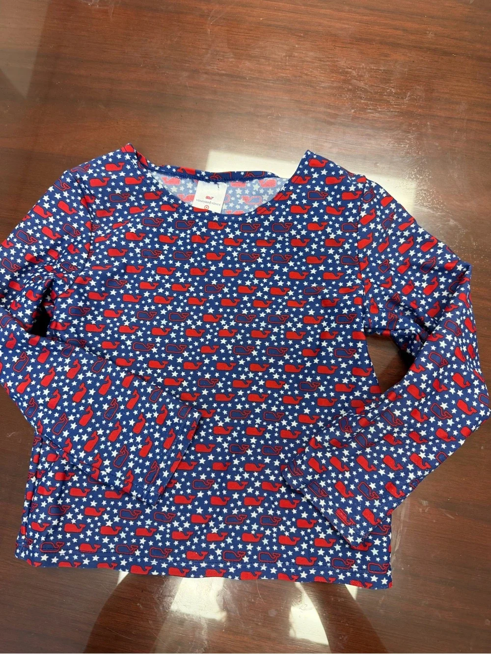 Vineyard Vines Kids Long Sleeve Whale & Star Rashguard - Blue & Red